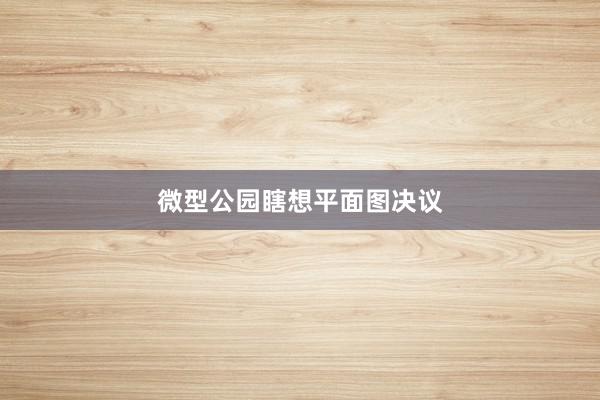 微型公园瞎想平面图决议